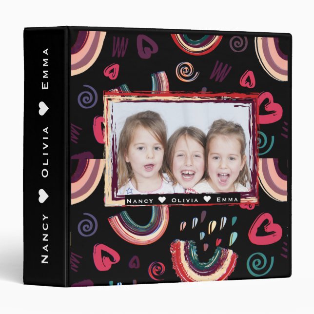 Modern Colourful Rainbow Custom Photo Binder (Front/Spine)