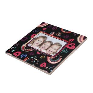 Modern Colourful Rainbow Custom Photo Tile