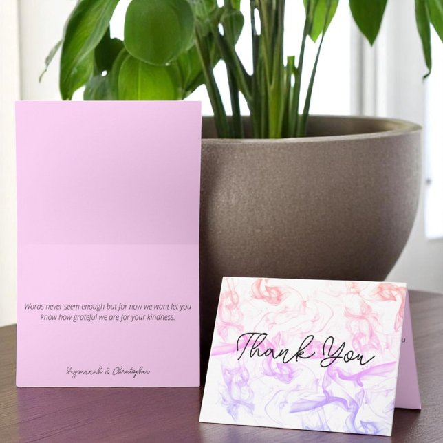 Modern Colourful Rainbow Mist Matching Inside Colo Note Card (cover and inside thank you template greeting card)