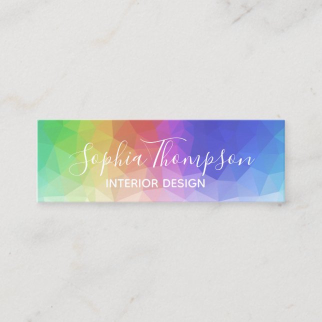 Modern Colourful Rainbow Polygonal - Business Card (Front)
