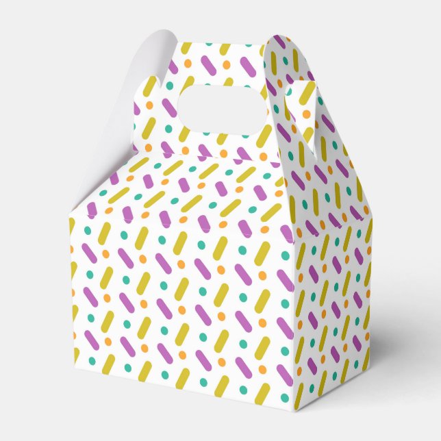 Modern Colourful Rainbow Sprinkles Birthday Party Favor Box (Front Side)