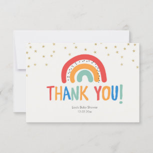 Modern Colourful Rainbow Thank You card