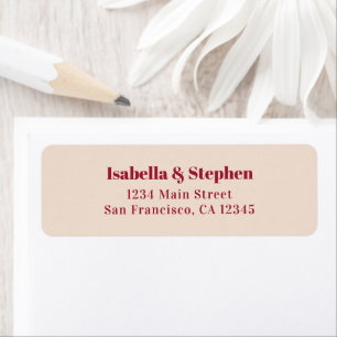 Modern Colourful Red & Cream Return Address