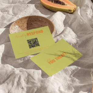 Modern Colourful Retro QR Code Whimsical Wedding RSVP Card