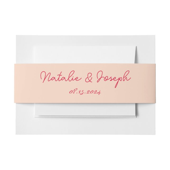 Modern Colourful Retro Whimsical Bright Wedding  Invitation Belly Band (Front Example)