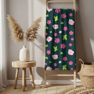 Modern Colourful Romantic Floral Pattern Trendy Bath Towel Set