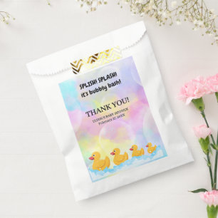 Modern Colourful Rubber Duckies Baby Shower Favour Bag