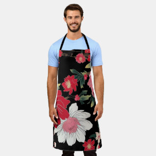 Modern Colourful Sakura Flower Japan Birthday part Apron