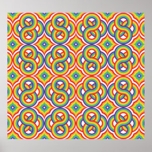 Modern Colourful Simple Batik Motifs Poster