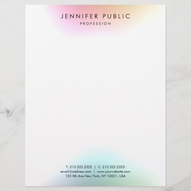 Modern Colourful Simple Design Elegant Template Letterhead (Front)