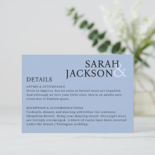 Modern Colourful Simple Font Wedding Details Enclosure Card