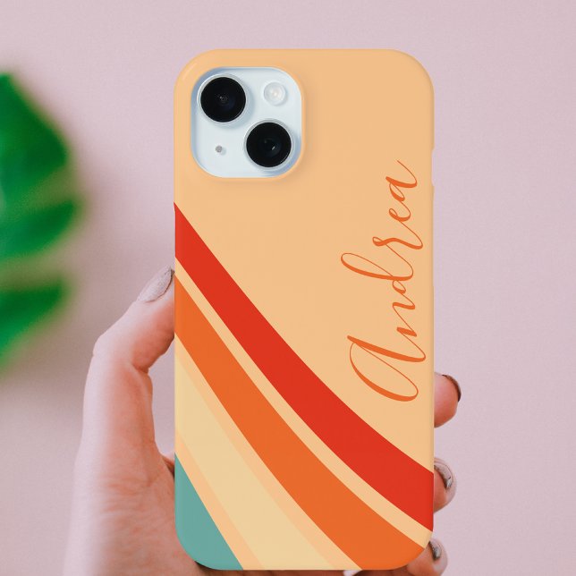 Modern Colourful Simple Retro Stylish Monogram Case-Mate iPhone Case (Creator Uploaded)