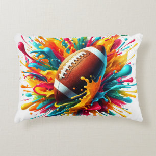 Modern Colourful Splash Game Ball Sports Accent Pillow