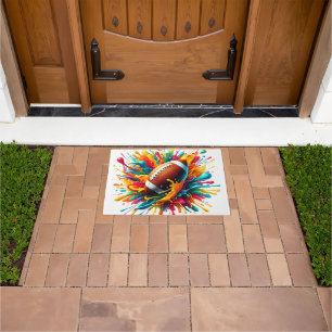 Modern Colourful Splash Game Ball Sports Doormat