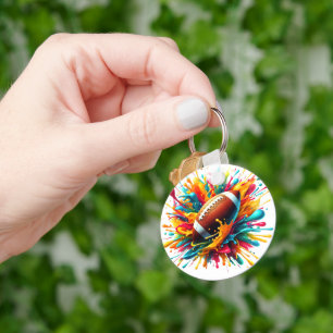 Modern Colourful Splash Game Ball Sports Keychain