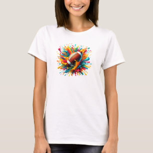Modern Colourful Splash Game Ball Sports T-Shirt
