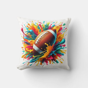 Modern Colourful Splash Game Ball Sports Throw Pillow