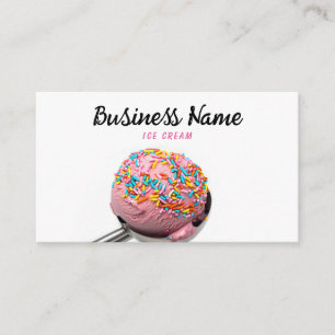 Modern Colourful Sprinkles Ice Cream Scoop Business Card