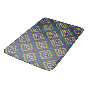 Modern colourful square geometric pattern graphic bath mat