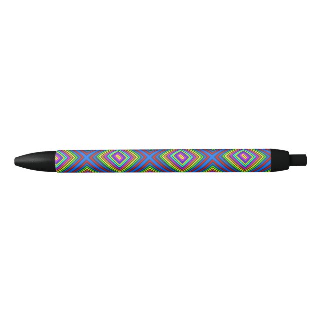 Modern colourful square geometric pattern graphic  black ink pen (Front)