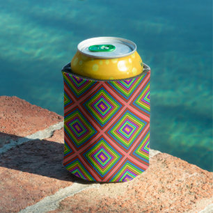Modern colourful square geometric pattern graphic can cooler