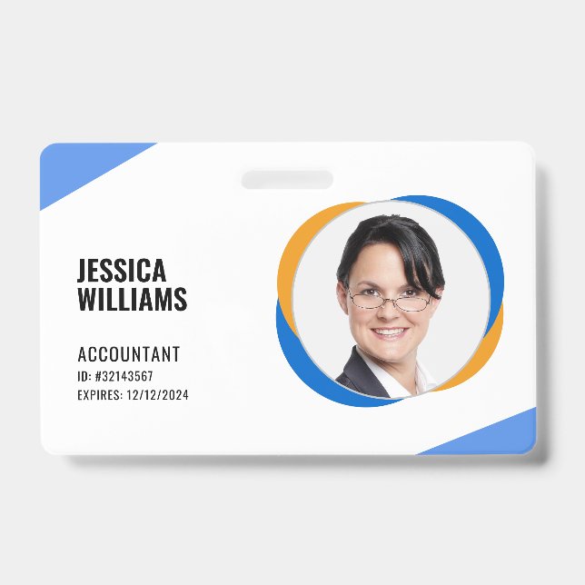 Modern Colourful Staff Employee ID Badge (Front)