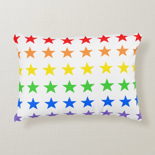 Modern Colourful Starry Pattern Accent Pillow (Front)