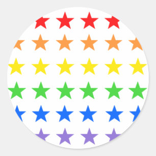 Modern Colourful Starry Pattern Classic Round Sticker