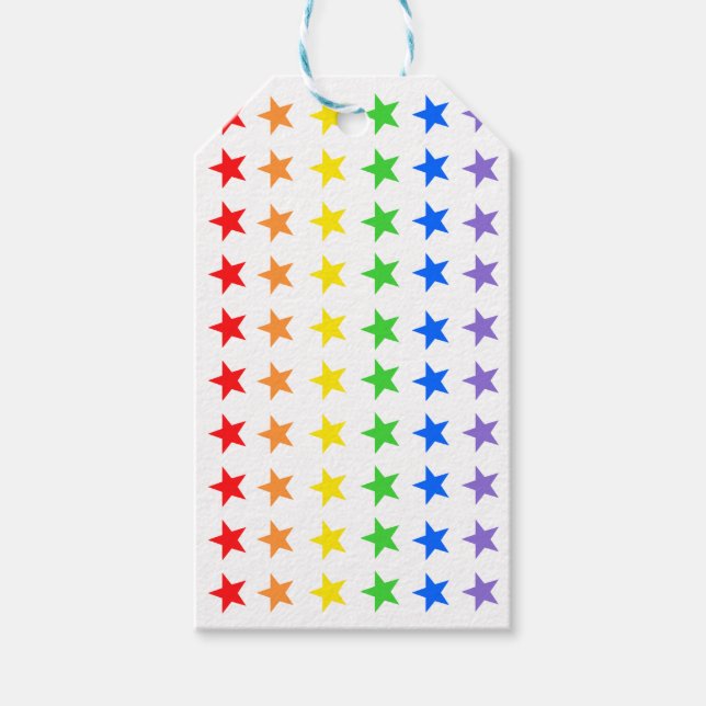 Modern Colourful Starry Pattern Gift Tags (Front)