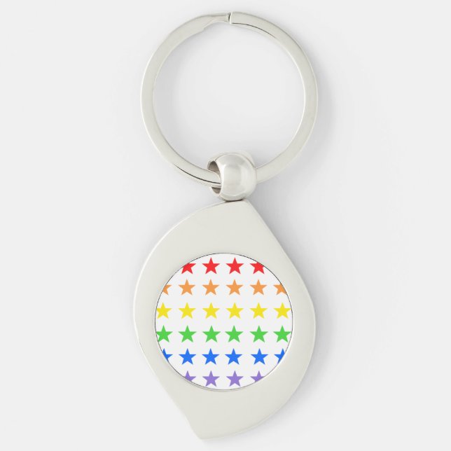 Modern Colourful Starry Pattern Keychain (Front)