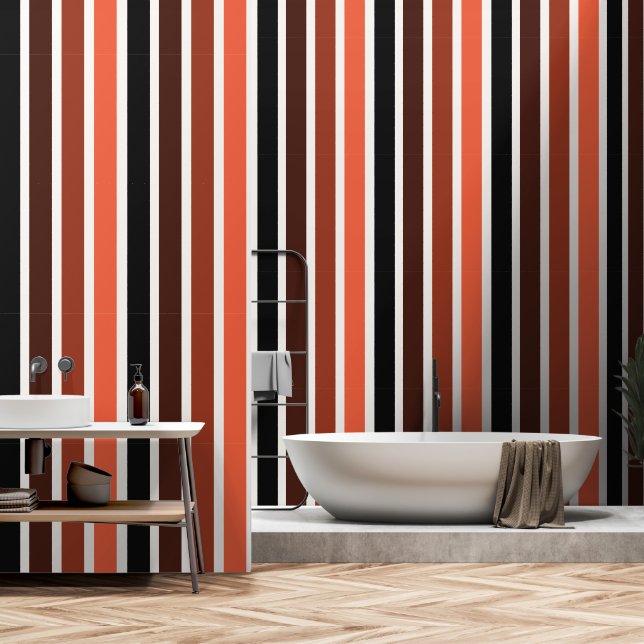 Modern Colourful Striped Pattern  Wallpaper (Bathroom)