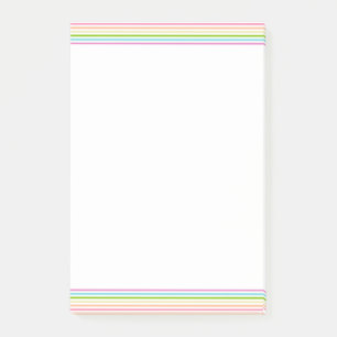Modern Colourful Stripes Template Pink Yellow Blue Post-it Notes