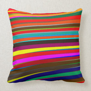 Modern Colourful Stripes Throw Pillow. Pillow