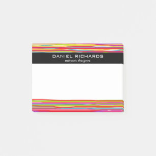 Modern Colourful Stripes Vibrant Interior Designer Post-it Notes