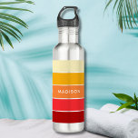 Modern Colourful Summer Colour Block Name 710 Ml Water Bottle<br><div class="desc">Modern Colourful Summer Colour Block Name Stainless Steel Water Bottle features a colourful and modern design in a colour-block pattern in red and orange shades with your personalized name. Perfect as a gift for Christmas,  birthday,  holidays,  school,  college,  team building and more. Designed by © Evco Studio www.zazzle.com/store/evcostudio</div>