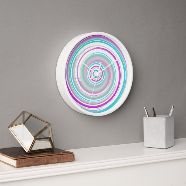 Modern Colourful Swirl Clock (Office)