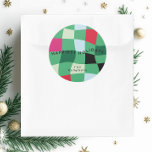 Modern Colourful Tartan Plaid Christmas Classic Round Sticker<br><div class="desc">***this design is part of a christmas holiday collection*** _______________________ this design template is fully editable and customizable by you the customer - click personalize further button if you want to move, add, delete or make major changes to the design _______________________ *if you have any DESIGN questions or need more...</div>