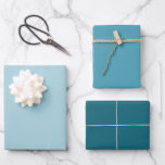 Modern Colourful Teal Blue Shades Solid Colour 3 S Wrapping Paper Sheet<br><div class="desc">Simple set of three wrapping paper sheets in an modern solid mix of colourful light and teal blue shades.</div>