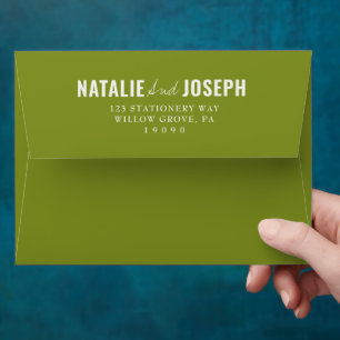 Modern Colourful Teal Whimsical Unique Wedding Envelope