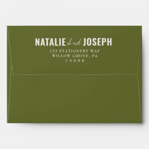 Modern Colourful Teal Whimsical Unique Wedding Envelope