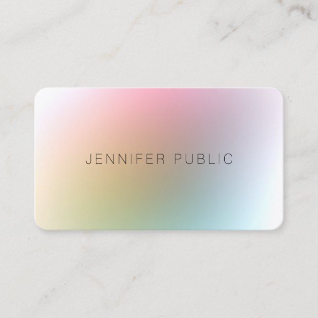 Modern Colourful Template Elegant Minimalist Desig Business Card (Front)