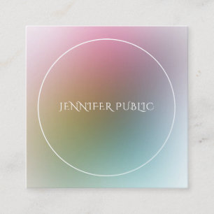 Modern Colourful Template Elegant Professional Square Business Card
