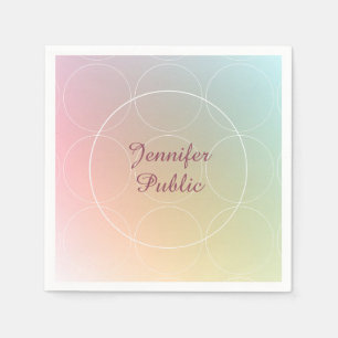 Modern Colourful Template Handwriting Script Napkin