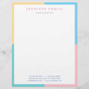 Modern Colourful Template Pink Yellow Blue Green Letterhead