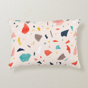 Modern colourful Terrazzo seamless patterns with c Accent Pillow