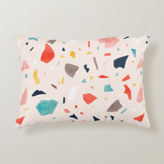 Modern colourful Terrazzo seamless patterns with c Accent Pillow (Front)