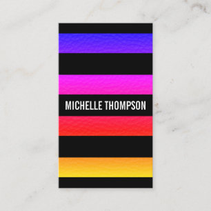 Modern Colourful Texture with Black Stripes Business Card