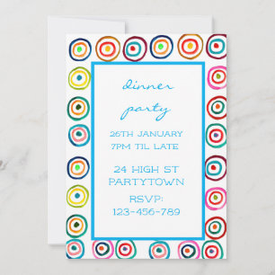 Modern colourful theme pattern design party theme invitation