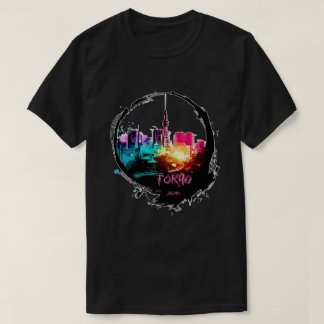 Modern Colourful Tokyo Japan cityscape T-Shirt