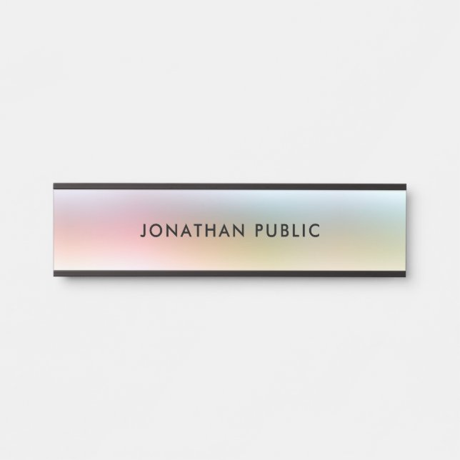 Modern Colourful Trendy Elegant Template Door Sign (Front)